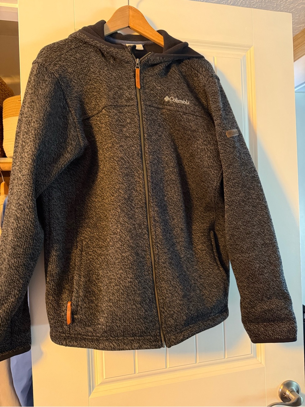 Columbia Mens Heathered Charcoal Full-Zip Hooded Jacket